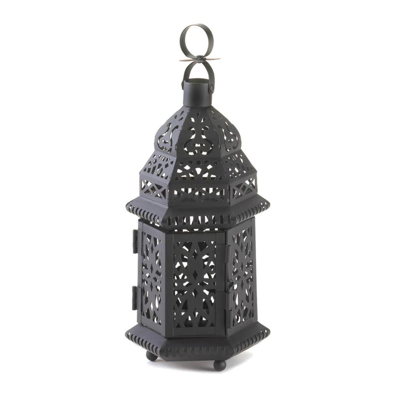Gallery of Light Home Decorative Black Iron Moroccan Candle Lantern - 10.5 inches